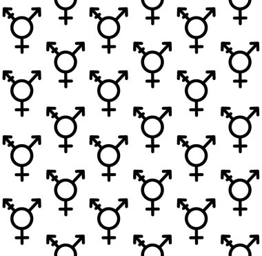 Düz transseksüel sembolün vektörsüz deseni