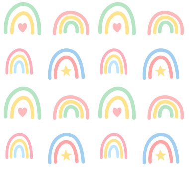 Pastel boho gökkuşağının kusursuz deseni