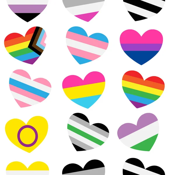 Vektor nahtlose Muster des Geschlechts lgbt Flagge Herz Vektorgrafiken