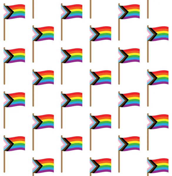 Düz sallanan yeni lgbt lgbtq gökkuşağı bayrağı beyaz arkaplanda izole edilmiş vektörsüz desen