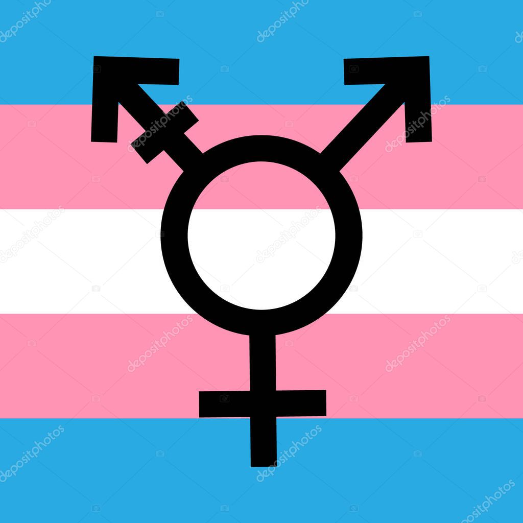 Vector flat trans transgender transsexual flag symbol