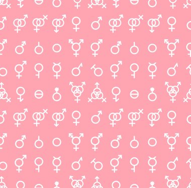Cinsiyet sembolleri ve cinsel yönelimin vektörsüz deseni 