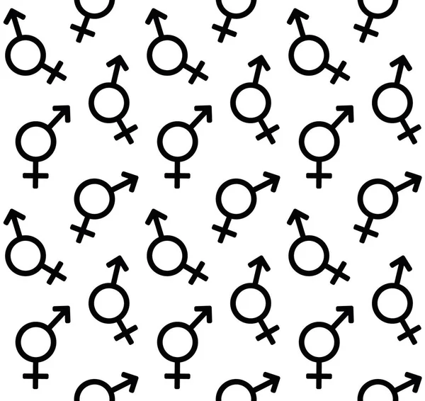 Patrón Sin Costura Vectorial Símbolos Género Orientación Sexual — Archivo Imágenes Vectoriales