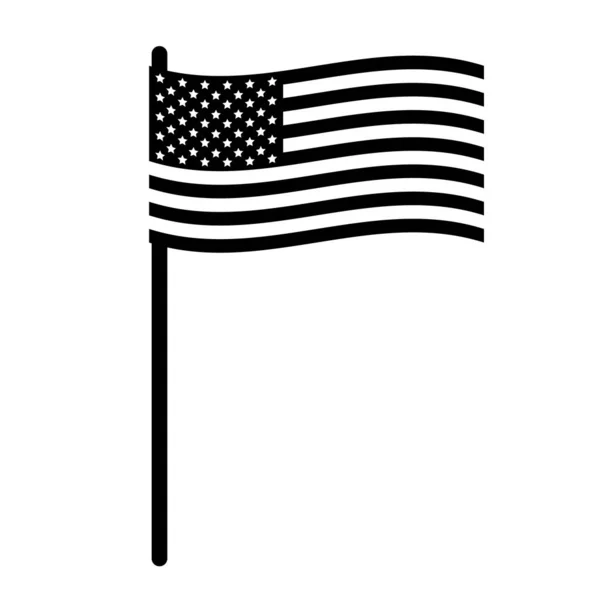 Vector Flat American Usa Schwarze Flagge Isoliert Auf Weißem Hintergrund — Stockvektor