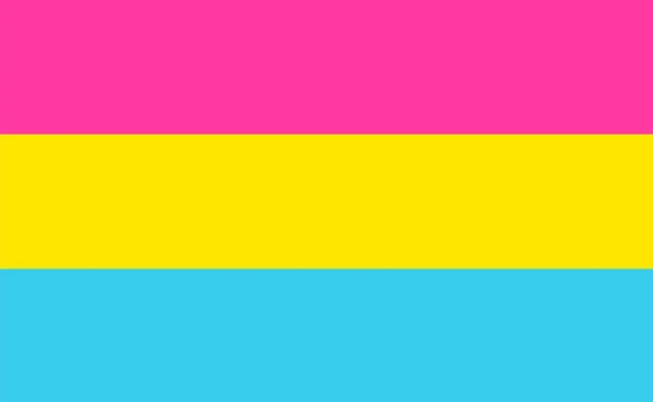 Vetor Plana Pan Sexual Pansexual Lgbt Bandeira Isolada Fundo Branco — Vetor de Stock