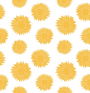 Ayçiçeklerinin vektör illüstrasyonu