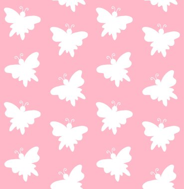 Kelebeklerle kusursuz desen. Vektör illüstrasyonu