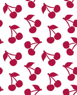 Kirazlı kusursuz desen. vektör illüstrasyonu