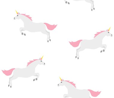 Yıldızlı tek boynuzlu at deseni, vektör illüstrasyonu