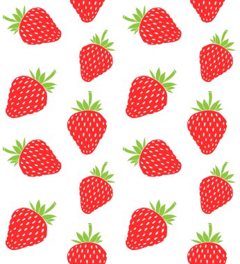 Çilekli kusursuz desen. vektör illüstrasyonu.