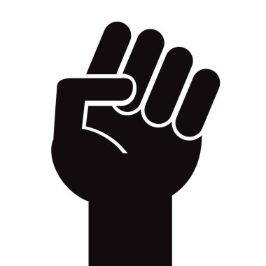 Beyaz arkaplanda izole edilmiş düz el silueti