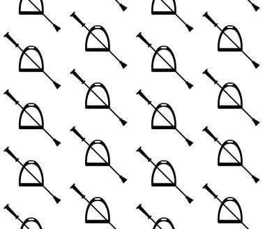 Beyaz arkaplanda izole edilmiş vektör el binicilik üzengileri 