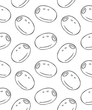 El çiziminin kusursuz deseni beyaz arkaplanda izole edilmiş zeytin çizimi