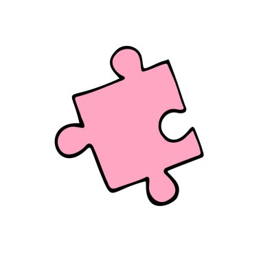 Beyaz arkaplanda izole edilmiş vektör eli çizilmiş bulmaca 