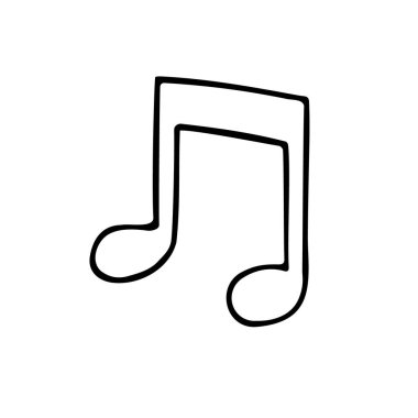 Beyaz arkaplanda izole edilmiş vektör el çizimi notu 