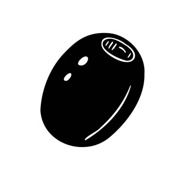 Beyaz arkaplanda izole edilmiş vektör zeytin çizimi 