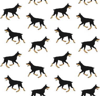 Beyaz arkaplanda izole edilmiş vektör el çizilmiş köpekler 