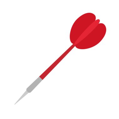 Beyaz arkaplanda izole edilmiş vektör düz çizgi film renkli dart