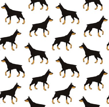 Kusursuz el çizimi doberman köpeği deseni