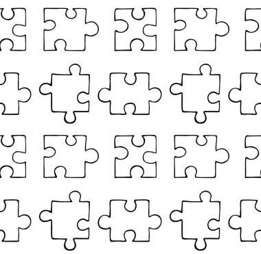 Yapboz parçalarının vektörsüz deseni