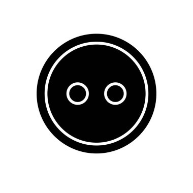 Beyaz arkaplanda izole edilmiş vektör düz siyah düğme simgesi