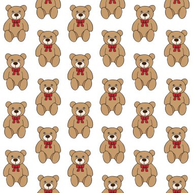 El çiziminin kusursuz çizimi. Beyaz arka planda izole edilmiş renkli oyuncak ayılar.