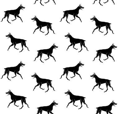 Köpekler beyaz vektör illüstrasyonunda izole edildi