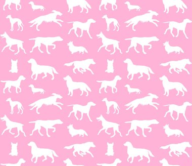 Köpek vektör illüstrasyonlu pembe arkaplan