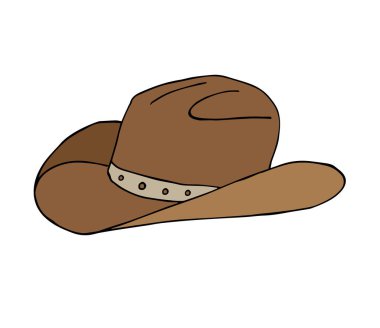 Vektör el çizdi çizdi kovboy şapkası