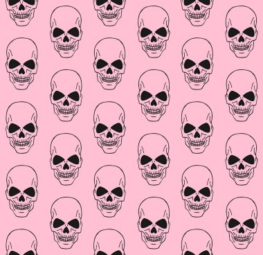 Kafataslarıyla kusursuz pembe arkaplan