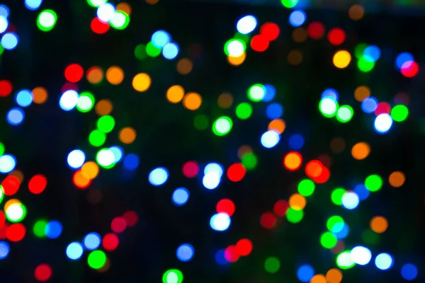 Festlig Jul Ljus Bakgrund Suddigt Mönster Bokeh Med Ljus — Stockfoto