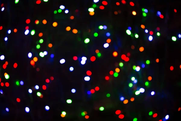Festliche Weihnachtsbeleuchtung Hintergrund Verschwommenes Muster Bokeh Mit Licht — Stockfoto