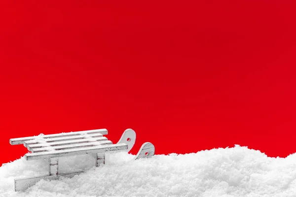 Ünnepi Piros Karácsonyi Háttér Szánkó — Stock Fotó