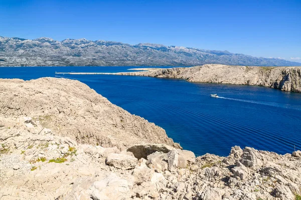 stock image Croatian rocky coast. Mediterranean Sea, Kvarner Bay near Pag Island, Croatia, landscape.