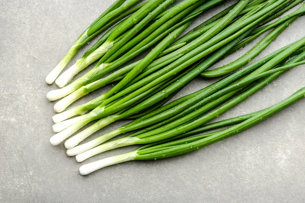 Cebolla Verde Fresca Verduras Recién Cosechadas Vista Superior —  Fotos de Stock