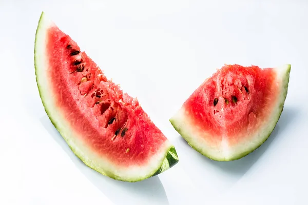 Rodajas Sandía Aisladas Sobre Fondo Blanco Primer Plano Fruta Verano — Foto de Stock