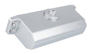 Otomatik hidrolik kapılar beyaz arkaplanda izole edilmiş.