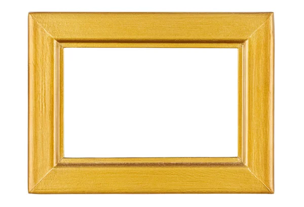 Puste Złote Malowane Drewniane Ramki Fotografii Lub Malowania Białym Tle — Zdjęcie stockowe