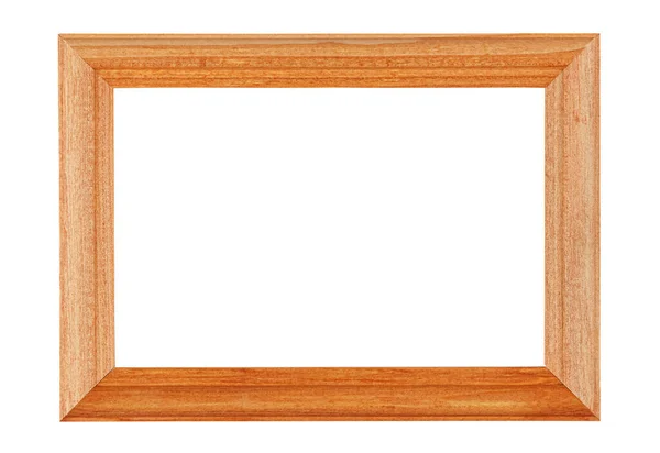 Puste Imbirowe Drewniane Zdjęcie Ramki Izolowane Białym Tle — Zdjęcie stockowe