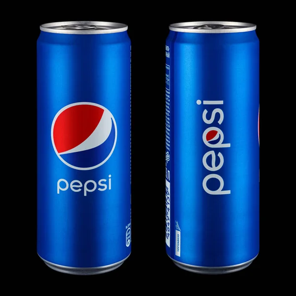 Moscow Russia April 2021 Pepsi Classic Two Blue Aluminum Cans — Stock Photo, Image