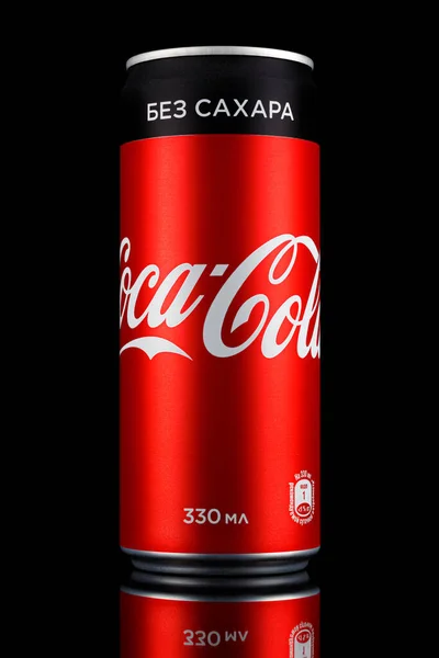 Moscow Russia April 2021 Coca Cola Sugar Free Red Aluminum — Stock Photo, Image