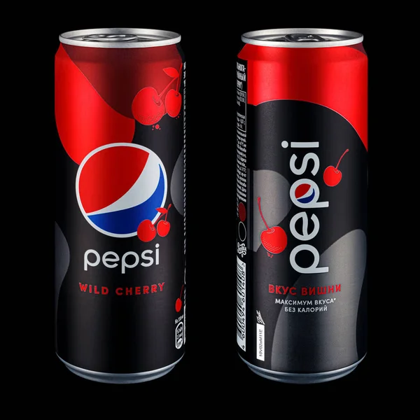 Москва Россия Апреля 2021 Года Pepsi Wild Cherry Двух Цветных — стоковое фото