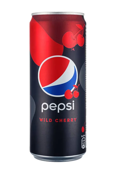 Moscou Russie Avril 2021 Pepsi Wild Cherry Colored Aluminum Can — Photo