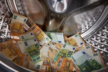 Çamaşır makinesi para aklama kavramında euro