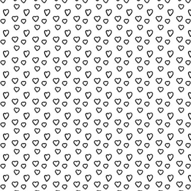 Elle çizilmiş karalamalar. Kalpli, pürüzsüz desen.