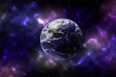 Bir sürü yıldızlı mavi, karanlık gece gökyüzü. Uzay arkaplanındaki Samanyolu.