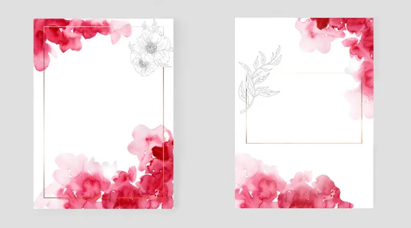 Modelo Para Design Fundo Aquarela Com Flores — Fotografia de Stock