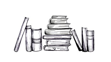 Kitap illüstrasyonu. Edebiyat. Grafikler. Çizgi çizimi 