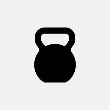 Kettlebell ikon logo tasarımı. Basit düz vektör illüstrasyonu