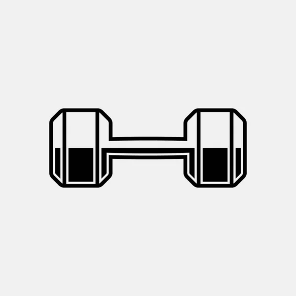 Dumbbell Ikon Logó Design Súlyemelő Berendezés Szimbóluma — Stock Vector